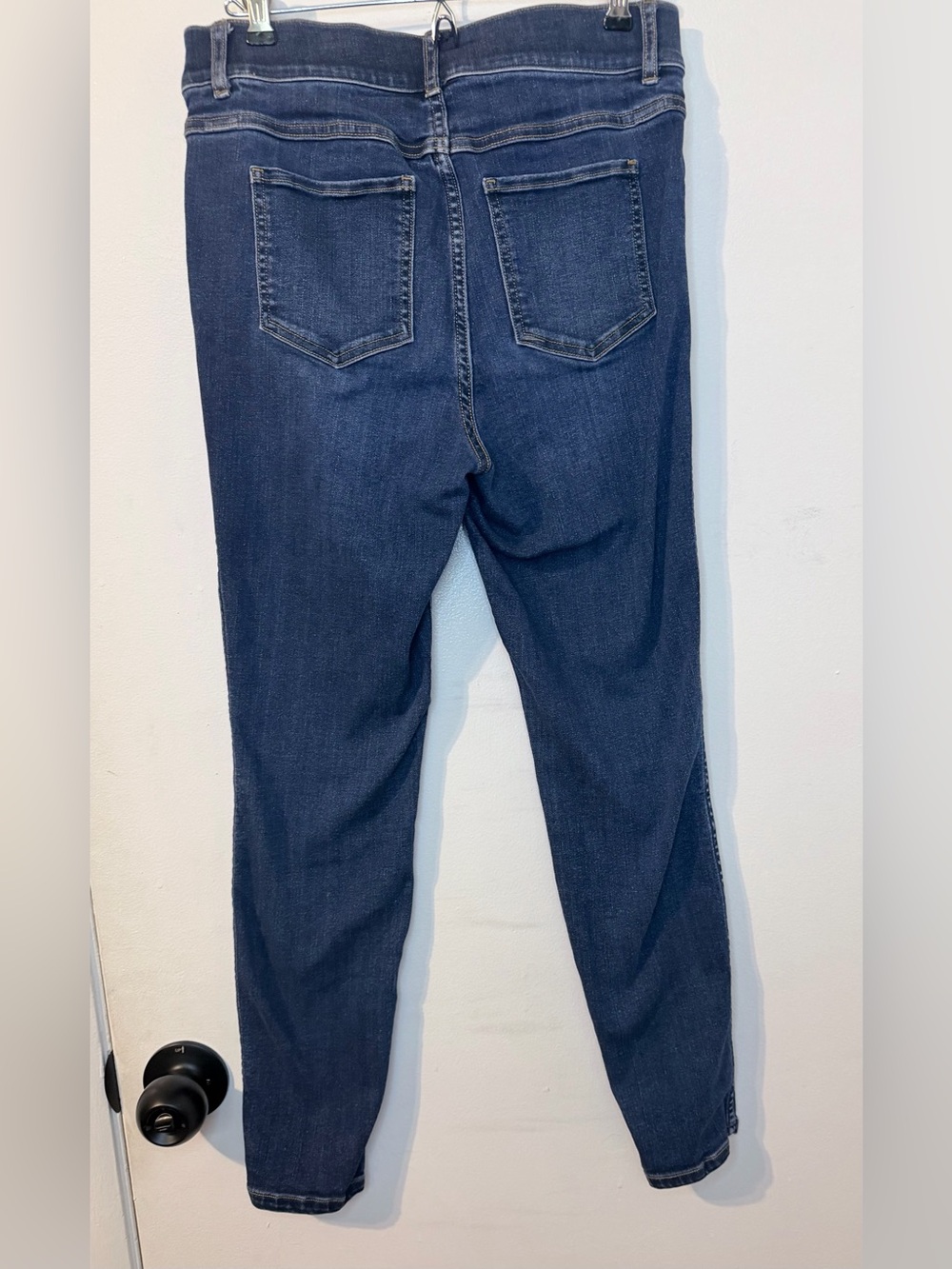 SPANX Ankle Skinny Jeans Size M Medium Midnight Shade Dark Wash Pull-On Shaping - Picture 6 of 10